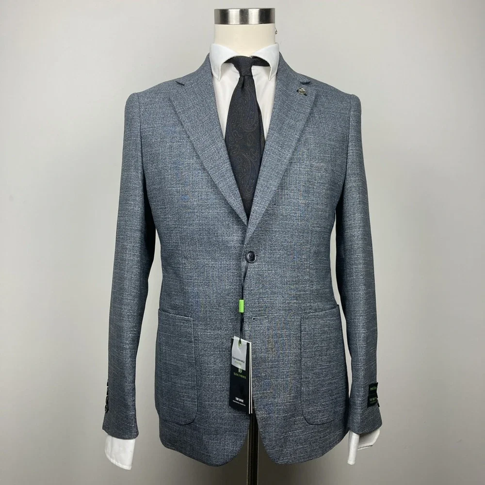 Tom Baine Men's Slim-Fit Sport Coat Blazer Jacket Size 38S Grey